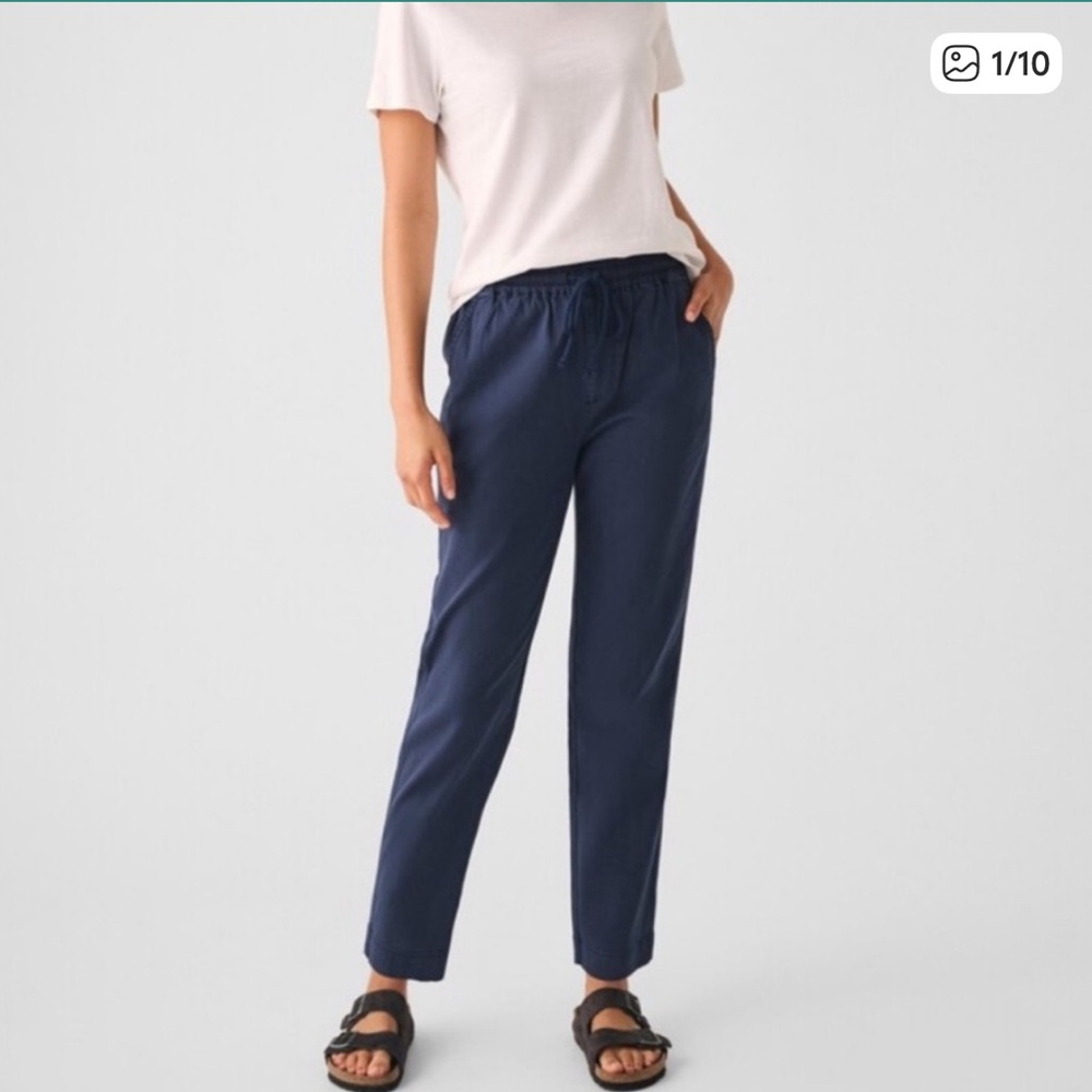 Faherty Essential Organic Cotton Blend Drawstring Pants New!